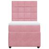 vidaXL Boxspring met matras fluweel roze 90x200 cm