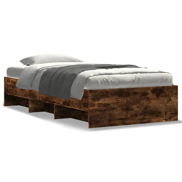 vidaXL Bedframe zonder matras hout gerookt eikenkleurig 90x190 cm
