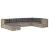 vidaXL 9-delige Loungeset met kussens poly rattan grijs