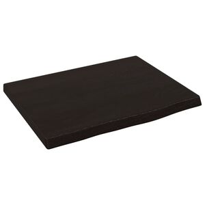 vidaXL Wastafelblad 40x30x2 cm behandeld massief hout donkerbruin