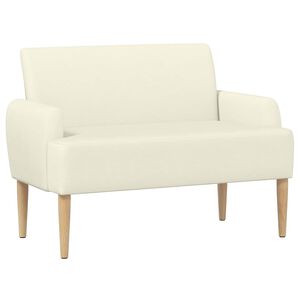 vidaXL Loungebank met knopencomfort Cr&egrave;mekleurig 116 x 67 x 81 cm