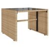 vidaXL 4-delige Loungeset met kussens poly rattan beige