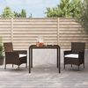 vidaXL 3-delige Tuinset met kussens poly rattan bruin