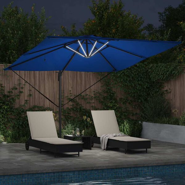 vidaXL Parasol azuurblauw 286 x 285 x 270 cm Aluminium