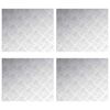 vidaXL Trap Tread Rechthoekig 4 pcs Zilver 60 x 50 cm Aluminium