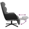 vidaXL Relaxstoel met voetenbank stof lichtgrijs