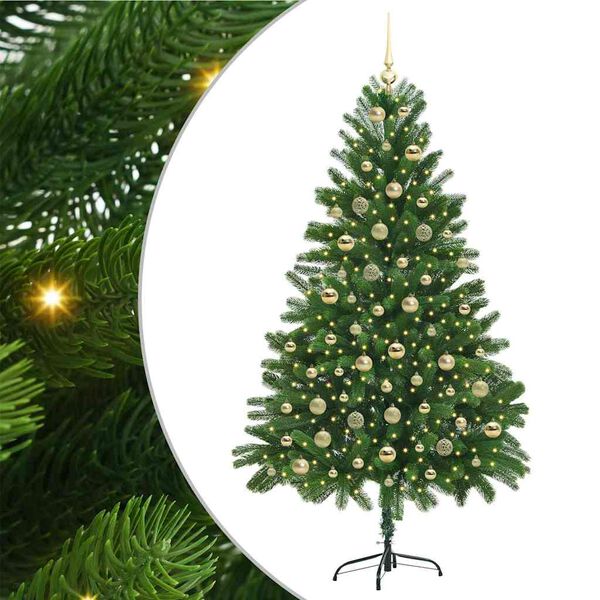 vidaXL Kerstboom met 300 LED met standaard Groen 180 cm PE