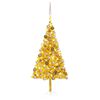 vidaXL Kunstkerstboom met verlichting en kerstballen 180 cm PET goud