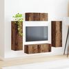 vidaXL Tv-meubelset Wandgemonteerd 3 pcs Gerookt eiken Bewerkt hout