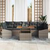 vidaXL Tuin Sofa Set 8 pcs Grijs Poly Rattan en Poedergecoat Staal