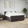 vidaXL Boxspring met matras stof donkerbruin 180x200 cm
