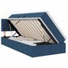 vidaXL Opbergbed met LED met matras met LED Blauw 90 x 190 cm Stof