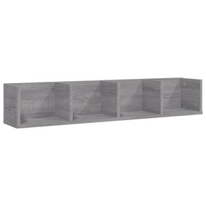 vidaXL Wandschap CD 100x18x18 cm bewerkt hout grijs sonoma eikenkleur