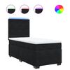 vidaXL Boxspring met matras fluweel zwart 90x200 cm