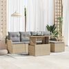 vidaXL Tuin Sofa Set met kussen 6 pcs Beige Poly riet