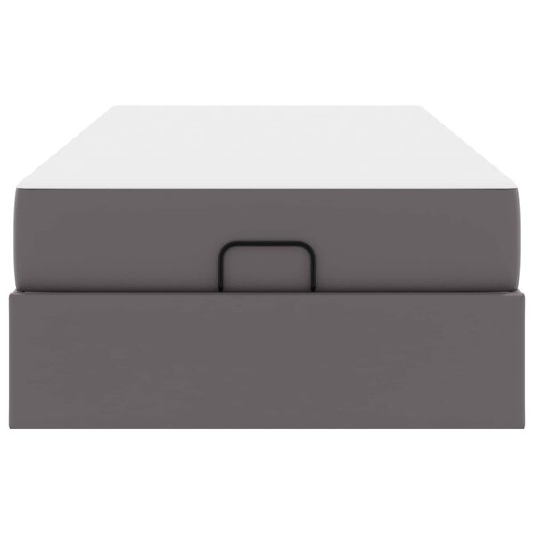 vidaXL Bedframe met matras met matras Grijs 90 x 190 cm Kunstleer