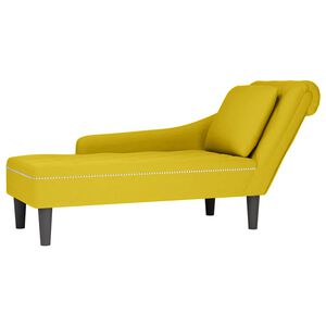 vidaXL Chaise longue met kussen en rechterarmleuning fluweel geel