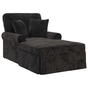 vidaXL Chaise Lounge met Rok met kussen Zwart 157 x 91 x 91 cm ARES