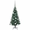 vidaXL Kunstmatig Voorverlicht Kerstboom Groen 120 cm PVC en Metaal