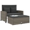 vidaXL Tuinbank 2-zits met kussens poly rattan grijs