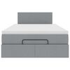 vidaXL Ottoman bed met matras en LED's 120x190 cm stof lichtgrijs