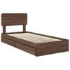 vidaXL Opslag bed met hoofdeinde Bruin Eiken 100 x 200 cm Bewerkt hout