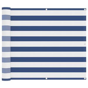 vidaXL Balkon Scherm Blauw en Wit 90 x 200 cm PU gecoat oxford alu