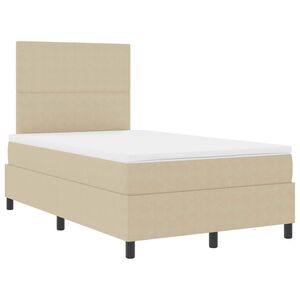 vidaXL Boxspringbed Lichtgrijs en wit. 120 x 200 cm Katoen Stof