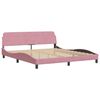 vidaXL Bedframe met LED zonder matras "Hanko" fluweel roze 180x200 cm