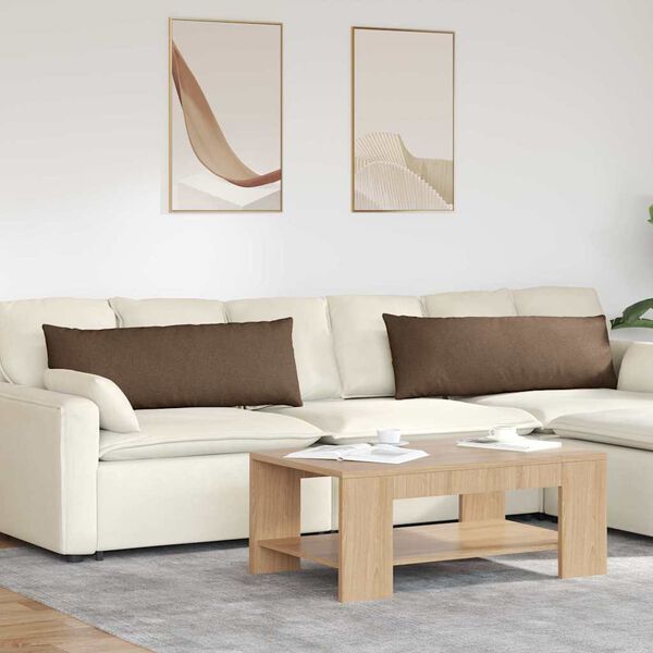 vidaXL Sofa Kussens 2 stuks Bruin 120 x 40 cm Stof