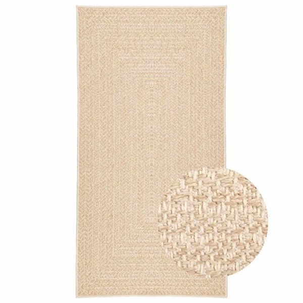 vidaXL Vloerkleed ZIZUR beige binnen en buiten 60x110 cm jute look