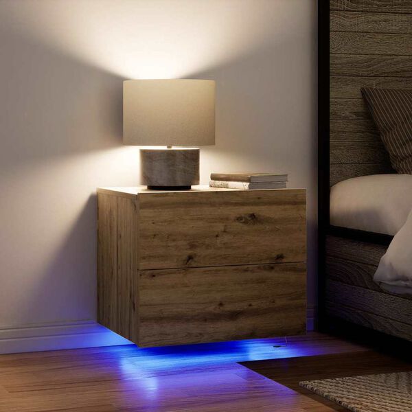 vidaXL Nachtkastje met lade Artisan Eiken 50 x 39 x 41 cm Bewerkt hout