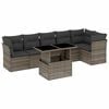vidaXL 7-delige Loungeset met kussens poly rattan grijs