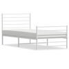 vidaXL Bedframe met hoofd- en voeteneinde metaal wit 75x190 cm