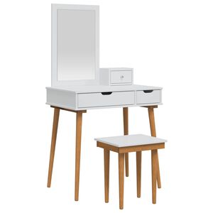 vidaXL Toilettafel Set FAUSKE 4 st Wit 76 x 50 x 143 cm