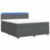 vidaXL Boxspring Bed met Matras en LED Donkergrijs 140 x 200 cm Stof