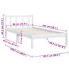 vidaXL Bedframe massief grenenhout wit 90x200 cm