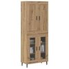 vidaXL Hoge kast 2 pcs Artisan Eiken Bewerkt hout