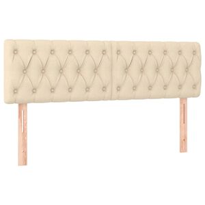 vidaXL Hoofdborden 144x7x78/88 cm stof cr&egrave;mekleurig