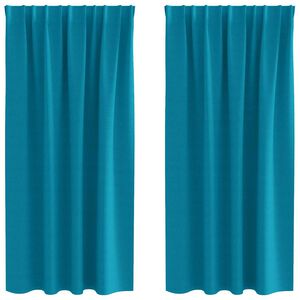 vidaXL Zwart-out Gordijnen met Ringen 2 pcs Turquoise 175 x 140 cm