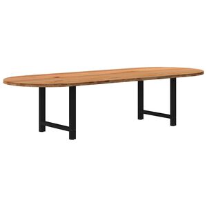 vidaXL Eettafel 320x120x74 cm ovaal massief eikenhout lichtbruin