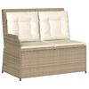 vidaXL 5-delige Loungeset met kussens poly rattan beige