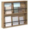 vidaXL Tijdschrift Rek Artisan Eiken 80 x 12 x 70 cm Bewerkt hout