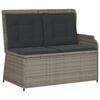 vidaXL 5-delige Loungeset met kussens poly rattan grijs