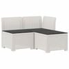 vidaXL 3-zits tuinbank met kussens in rattanlook PP Wit