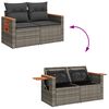 vidaXL 5-delige Loungeset met kussens poly rattan grijs