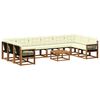 vidaXL Buiten bankenset met kussen 11 pcs Natuurlijk en Cr&egrave;me