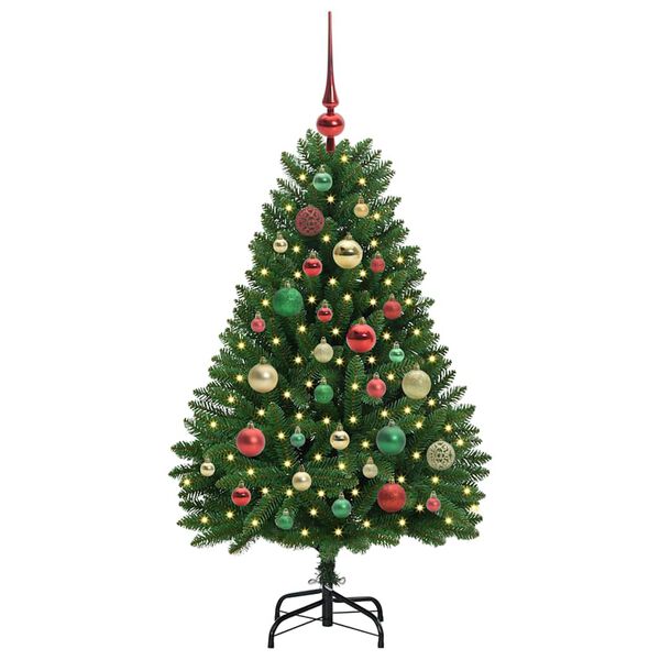 vidaXL Kunstkerstboom met 150 LED Groen 120 cm PVC en Metaal