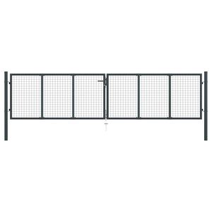 vidaXL Tuinhek van gaas gegalvaniseerd staal 400x75 cm grijs