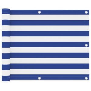 vidaXL Balkonscherm 75x400 cm oxford stof wit en blauw